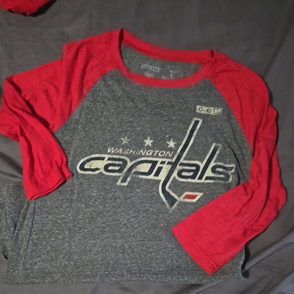 Washington Capitals Kids Raglan Shirt - Red and Gray